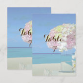 Bruiloftsbloemen Strand Tafelkaart Kaart (Voorkant / Achterkant)