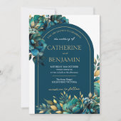 Bruiloftsbloemenuitnodiging Boho Glam Kaart (Voorkant)