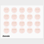 Bruiloftsblush gouden namen Love is Sweet Ronde Sticker (Vel)