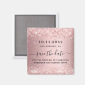 Bruiloftsblush roze save the date magneet (Voorkant / Achterkant)