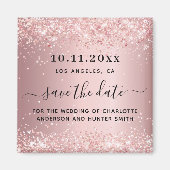 Bruiloftsblush roze save the date magneet (Voorkant)