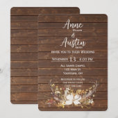 Bruiloftsboeket van hertenhoorns kaart (Voorkant / Achterkant)