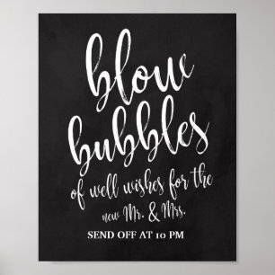 Bruiloftsbord 'Bellen Vaarwel' 8x10 Chalkboard Poster