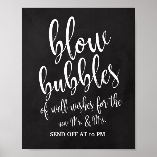 Bruiloftsbord 'Bellen Vaarwel' 8x10 Chalkboard Poster (Voorkant)