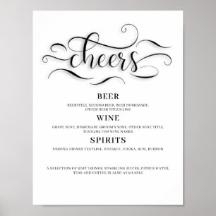Bruiloftsbord 'Proost' Poster
