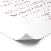 Bruiloftsbord Rose Goud Calligraphy Bruiloftsbord Poster (Hoek)