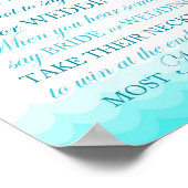 Bruiloftsbord voor bruidsfeest met strandthema 8x1 poster (Hoek)