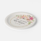 Bruiloftsborrel Antique Roos Papieren Bordje (Gekanteld)