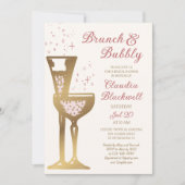 Bruiloftsborrel Bruisende Vintage Uitnodiging (Voorkant)