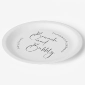 Bruiloftsborrel Brunch en Bruisende Wijn Papieren Bordje (Gekanteld)