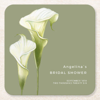 Bruiloftsborrel Delicate calla lilies | Kartonnen Onderzetters