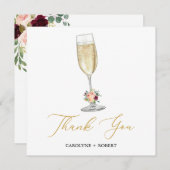 Bruiloftsborrel en bruidsdouche dankkaart bedankkaart (Voorkant / Achterkant)