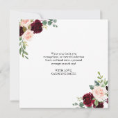 Bruiloftsborrel en bruidsdouche dankkaart met bubb bedankkaart (Achterkant)