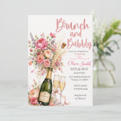 Bruiloftsborrel en brunch bruidsuitnodiging kaart (Staand voorkant)