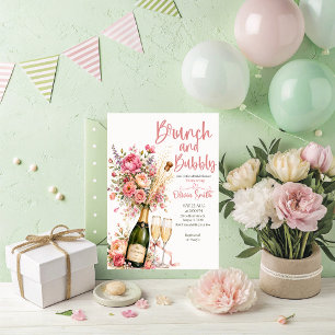 Bruiloftsborrel en brunch bruidsuitnodiging kaart