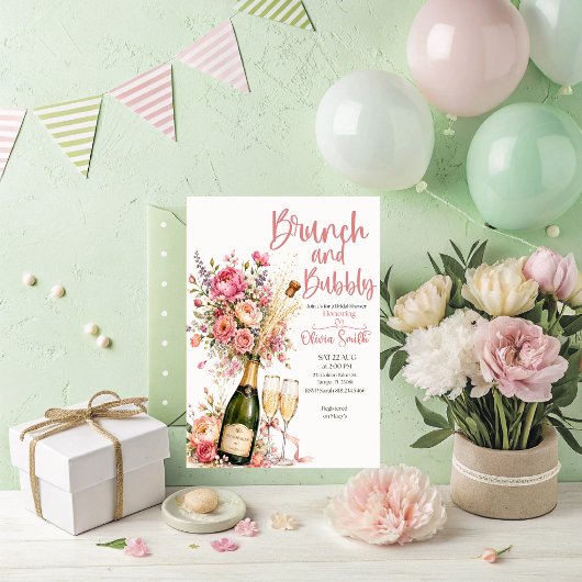 Bruiloftsborrel en brunch bruidsuitnodiging kaart