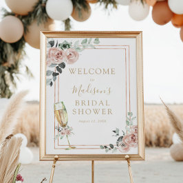 Bruiloftsborrel en bubbels bruidsshower welkomstbo poster