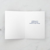 Bruiloftsborrel felicitaties Navy Blauwe Achtergro Kaart (Binnen)