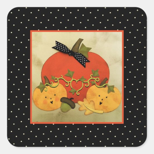 Bruiloftsborrel Halloween in oktober Vierkante Sticker (Voorkant)