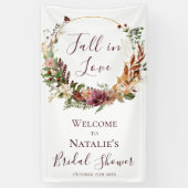 Bruiloftsborrel Herfst Bloemen Welkom Spandoek (Verticaal)