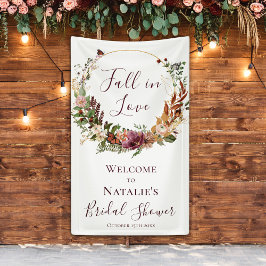 Bruiloftsborrel Herfst Bloemen Welkom Spandoek