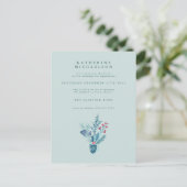 BRUILOFTSBORREL | Kerst Florale Boeket Uitnodiging (Staand voorkant)