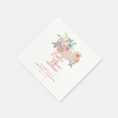 Bruiloftsborrel Love in Bloom Bloementuin Servet (Hoek)