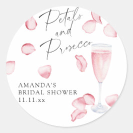 Bruiloftsborrel met Bloemen en Prosecco Ronde Sticker