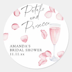 Bruiloftsborrel met Bloemen en Prosecco Ronde Sticker
