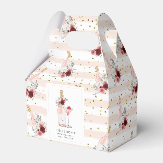 Bruiloftsborrel met Bloemen & Prosecco Bedankdoosjes (Voorkant Zijde)