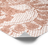 Bruiloftsborrel met bloemmotief en kant poster (Hoek)