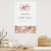 Bruiloftsborrel met bloemmotief en kant poster (Keuken)