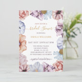 Bruiloftsborrel met bloemmotief herfst kaart (Staand voorkant)