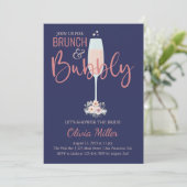 Bruiloftsborrel met brunch en bubbels kaart (Staand voorkant)