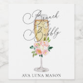 Bruiloftsborrel met brunch en bubbels wijnlabelset wijn etiket (Enkel label)