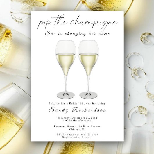 Bruiloftsborrel met champagne kaart