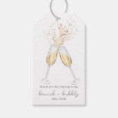 Bruiloftsborrel met champagne proosten cadeaulabel (Voorkant)