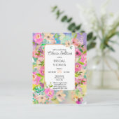 Bruiloftsborrel met heldere bloemenpracht briefkaart (Staand voorkant)