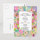 Bruiloftsborrel met heldere bloemenpracht briefkaart (Voorkant / Achterkant)