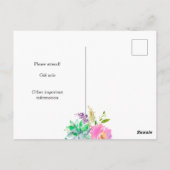 Bruiloftsborrel met heldere bloemenpracht briefkaart (Achterkant)