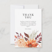 Bruiloftsborrel met herfstbloemen bedankkaart (Voorkant)