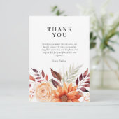 Bruiloftsborrel met herfstbloemen bedankkaart (Staand voorkant)