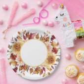 Bruiloftsborrel met herfstbloemen papieren bordje (Feest)