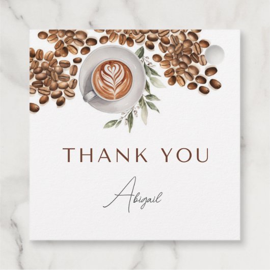 Bruiloftsborrel met koffie - De liefde is in de lu Bedankjes Labels (Achterkant)