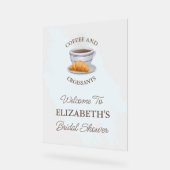 Bruiloftsborrel met koffie en croissants acryl bord (Hoek)