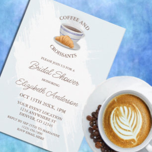 Bruiloftsborrel met koffie en croissants kaart