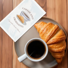 Bruiloftsborrel met koffie en croissants servet