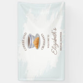 Bruiloftsborrel met koffie en croissants spandoek (Verticaal)