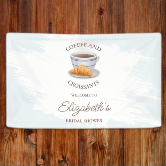 Bruiloftsborrel met koffie en croissants spandoek