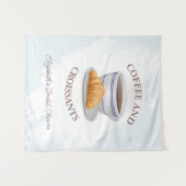 Bruiloftsborrel met koffie en croissants wandkleed (Voorkant (horizontaal))